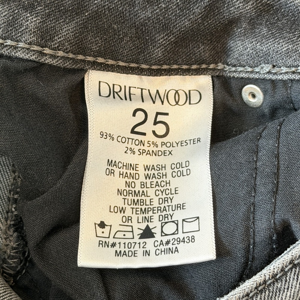 Driftwood Jackie Jeans Gray Floral Embroidered Skinny Crop 25 / 0 Boho Western - Picture 6 of 15